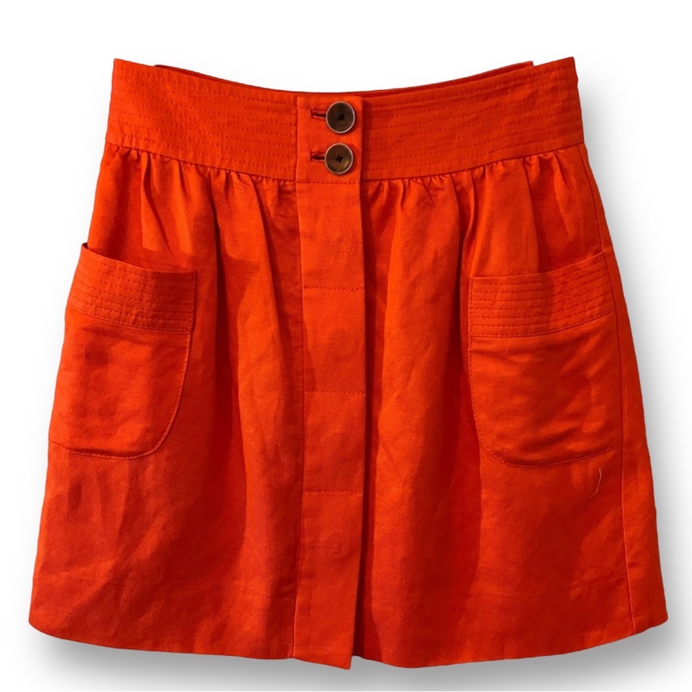 J. Crew EUC reddish orange fully lined skirt with pockets. size 2 - Picture 1 of 6